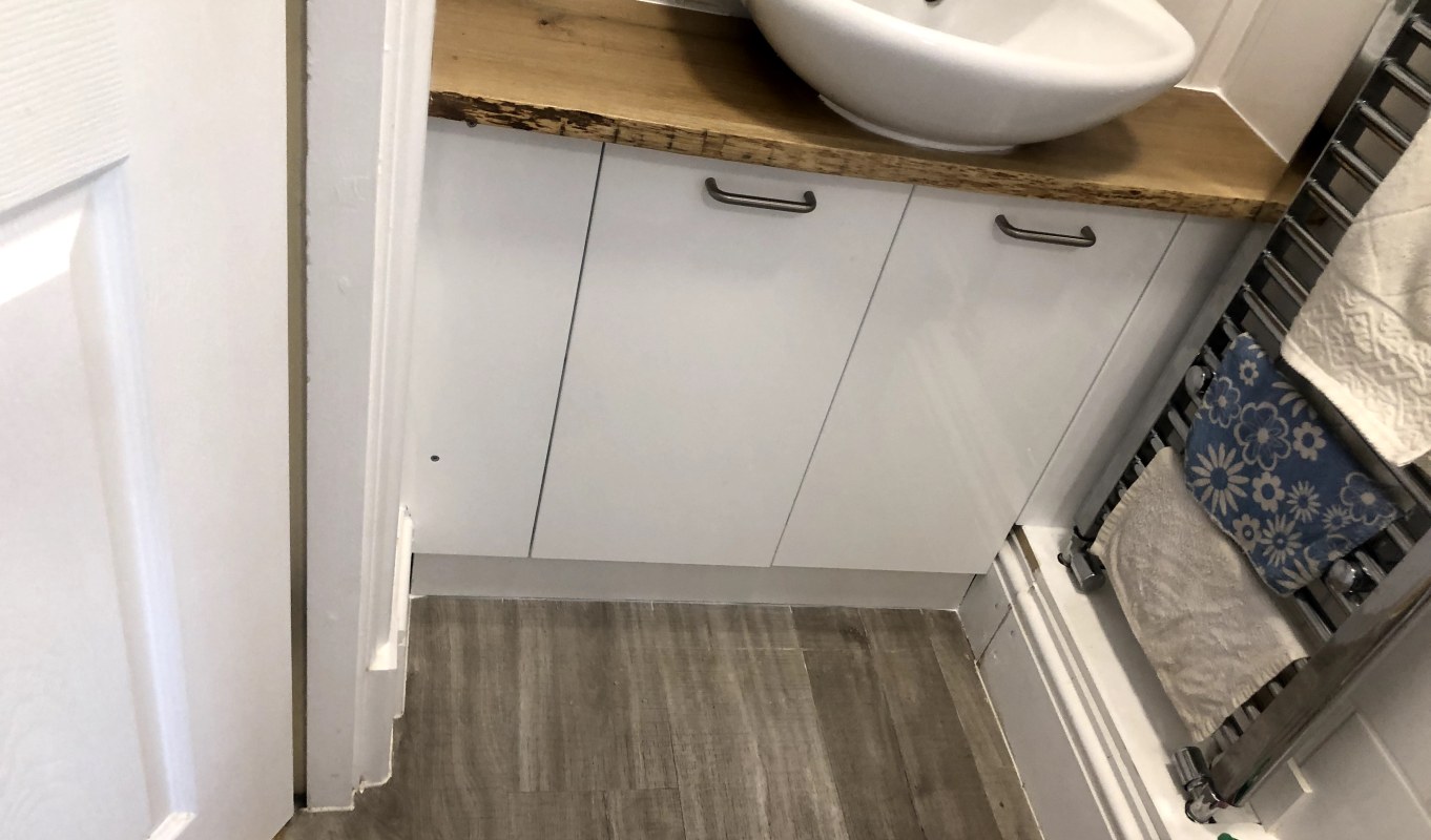 Bespoke Bathroom Vanity Unit with Solid Oak Worktop
