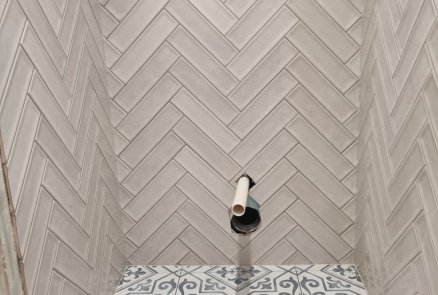 Toilet Floor & Wall Tiling with Full Finishing